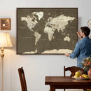 Vintage World Map Canvas Print – Framed Travel Map Wall Art
