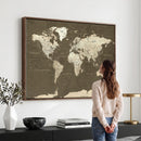 Vintage World Map Canvas Print – Framed Travel Map Wall Art