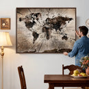 Black and White World Map Canvas Print – Framed Wall Art for by MyGreatCanvas | Canvas Wall Art Prints | Photo Prints & Wall Decor