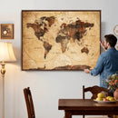 Modern Red and Gray World Map Canvas Print – Framed Wall Art by MyGreatCanvas | Canvas Wall Art Prints | Photo Prints & Wall Decor
