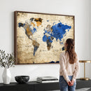World Map Canvas Print – Colorful Abstract Travel Map,