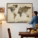 Vintage World Map Canvas Wall Art – Framed Travel Map for by MyGreatCanvas | Canvas Wall Art Prints | Photo Prints & Wall Decor