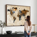 World Map Canvas Print – Framed Travel Map Wall Art for