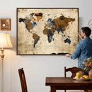Rustic Watercolor World Map Canvas Wall Art – Framed Travel by MyGreatCanvas | Canvas Wall Art Prints | Photo Prints & Wall Decor
