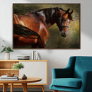 Majestic Brown Horse Wall Art Canvas Print – Framed