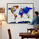 World Map Wall Art Canvas Print, Modern Decorative Framed by MyGreatCanvas | Canvas Wall Art Prints | Photo Prints & Wall Decor