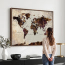 World Map Canvas Triptych – Colorful Global Wall Art for