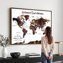 Custom Push Pin World Map Wall Art Canvas Print –