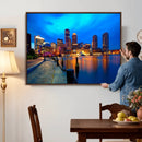 Boston Wall Art Canvas Print, Boston City Downtown Night by MyGreatCanvas | Canvas Wall Art Prints | Photo Prints & Wall Decor