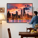 Chicago Wall Art Canvas Print - Chicago City Downtown Night by MyGreatCanvas | Canvas Wall Art Prints | Photo Prints & Wall Decor