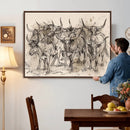 Abstract Cow Longhorn Wall Art Canvas Print for Cabin Decor by MyGreatCanvas | Canvas Wall Art Prints | Photo Prints & Wall Decor