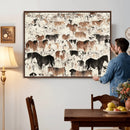 Wild Horses Wall Art Canvas Print - Abstract Farm Longhorn by MyGreatCanvas | Canvas Wall Art Prints | Photo Prints & Wall Decor