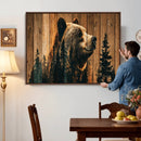 Rustic Bear Wall Art Canvas Print – Woodland Wildlife by MyGreatCanvas | Canvas Wall Art Prints | Photo Prints & Wall Decor