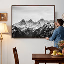 Black and White Mountain Wall Art Canvas Print, Snowy Alpine by MyGreatCanvas | Canvas Wall Art Prints | Photo Prints & Wall Decor