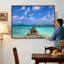 Caribbean Ocean Pier Seascape Wall Art Canvas Print, by MyGreatCanvas | Canvas Wall Art Prints | Photo Prints & Wall Decor