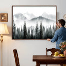 Misty Pine Forest Mountain Landscape Wall Art Canvas Print by MyGreatCanvas | Canvas Wall Art Prints | Photo Prints & Wall Decor