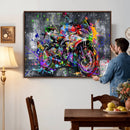 Graffiti Motorcycle Wall Art Canvas Print, Urban Street Art by MyGreatCanvas | Canvas Wall Art Prints | Photo Prints & Wall Decor