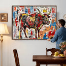Texas Bull Wall Art Canvas Print, Abstract Graffiti Bull by MyGreatCanvas | Canvas Wall Art Prints | Photo Prints & Wall Decor