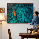 Turquoise Ocean Boat Wall Art Canvas Print by MyGreatCanvas | Canvas Wall Art Prints | Photo Prints & Wall Decor