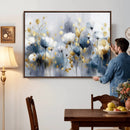 Large Abstract Flowers Wall Art Canvas Print – Gold and Blue by MyGreatCanvas | Canvas Wall Art Prints | Photo Prints & Wall Decor