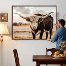 Texas Longhorn Bull Rustic Wall Art Canvas Print, Western by MyGreatCanvas | Canvas Wall Art Prints | Photo Prints & Wall Decor