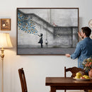 Banksy Girl with Butterflies Street Art Wall Art Canvas by MyGreatCanvas | Canvas Wall Art Prints | Photo Prints & Wall Decor