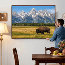 Bison in Mountain Landscape Wall Art Canvas Print – Western by MyGreatCanvas | Canvas Wall Art Prints | Photo Prints & Wall Decor