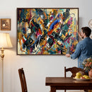 Geometric Abstract Wall Art Canvas Print, Orange Blue by MyGreatCanvas | Canvas Wall Art Prints | Photo Prints & Wall Decor