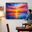 Colorful Knife Ocean Sunset Canvas — Orange Pink Teal by MyGreatCanvas | Canvas Wall Art Prints | Photo Prints & Wall Decor