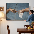 Funny Bathroom Canvas Wall Art, Michelangelo Creation of by MyGreatCanvas | Canvas Wall Art Prints | Photo Prints & Wall Decor