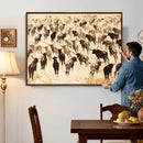 Texas Longhorn Sepia Canvas Wall Art, Western Cattle by MyGreatCanvas | Canvas Wall Art Prints | Photo Prints & Wall Decor