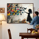 Banksy Butterfly Girl Wall Art Canvas Print, Framed Street by MyGreatCanvas | Canvas Wall Art Prints | Photo Prints & Wall Decor