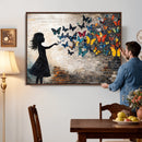 Banksy Butterfly Girl Wall Art Canvas Print, Framed Street by MyGreatCanvas | Canvas Wall Art Prints | Photo Prints & Wall Decor