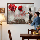 Girl Graffiti Wall Art Canvas Print, Red Balloon Heart by MyGreatCanvas | Canvas Wall Art Prints | Photo Prints & Wall Decor