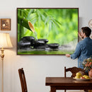 Bamboo Water Flow Black Stone Canvas | Zen Spa Nature by MyGreatCanvas | Canvas Wall Art Prints | Photo Prints & Wall Decor