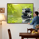 Plumeria Frangipani Black Stone Canvas | White Flower Spa by MyGreatCanvas | Canvas Wall Art Prints | Photo Prints & Wall Decor