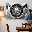 Vintage Propeller Plane Wall Art Canvas Print, Black and by MyGreatCanvas | Canvas Wall Art Prints | Photo Prints & Wall Decor