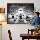 Airplane Wall Art Canvas Print, Black and White Jet Aircraft by MyGreatCanvas | Canvas Wall Art Prints | Photo Prints & Wall Decor