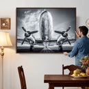 Propeller Plane Wall Art Canvas Print, Black and White by MyGreatCanvas | Canvas Wall Art Prints | Photo Prints & Wall Decor