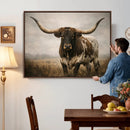 Longhorn Bull Wall Art Canvas Print, Western Farmhouse by MyGreatCanvas | Canvas Wall Art Prints | Photo Prints & Wall Decor