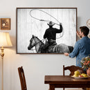 Cowboy Lasso Canvas Wall Art, Black White Western Horse by MyGreatCanvas | Canvas Wall Art Prints | Photo Prints & Wall Decor