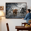 Texas Longhorn Canvas Wall Art, Rustic Farm Barn Bluebonnet by MyGreatCanvas | Canvas Wall Art Prints | Photo Prints & Wall Decor
