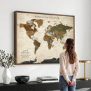Custom Push Pin World Map Wall Art Canvas Print –