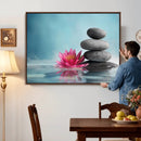 Zen Canvas Wall Art Lotus Flower Stacked Stones Teal Spa by MyGreatCanvas | Canvas Wall Art Prints | Photo Prints & Wall Decor