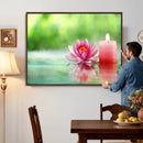 Zen Lotus Candle Canvas Wall Art Pink Spa Meditation by MyGreatCanvas | Canvas Wall Art Prints | Photo Prints & Wall Decor