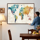 Watercolor World Map Canvas Wall Art Print – Abstract by MyGreatCanvas | Canvas Wall Art Prints | Photo Prints & Wall Decor