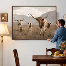 Rustic Texas Longhorn Cow Canvas Wall Art Print, Rustic Farm Animal Photography Print, Farmhouse Country Decor, Western Ranch Art by MyGreatCanvas | Canvas Wall Art Prints | Photo Prints & Wall Decor