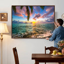 Hawaii Beach Sunset Canvas Wall Art Print, Tropical Ocean Landscape Artwork, Palm Tree Coastal Decor for Living Room Bedroom by MyGreatCanvas | Canvas Wall Art Prints | Photo Prints & Wall Decor