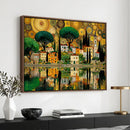 Gustav Klimt Golden Cityscape Wall Art Canvas Print,