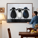 Funny Sheep Canvas Wall Art, Three Quirky Sheep Painting Print, Cute Animal Nursery Decor, Black White Navy Farmhouse Art, Kids Room Gift by MyGreatCanvas | Canvas Wall Art Prints | Photo Prints & Wall Decor